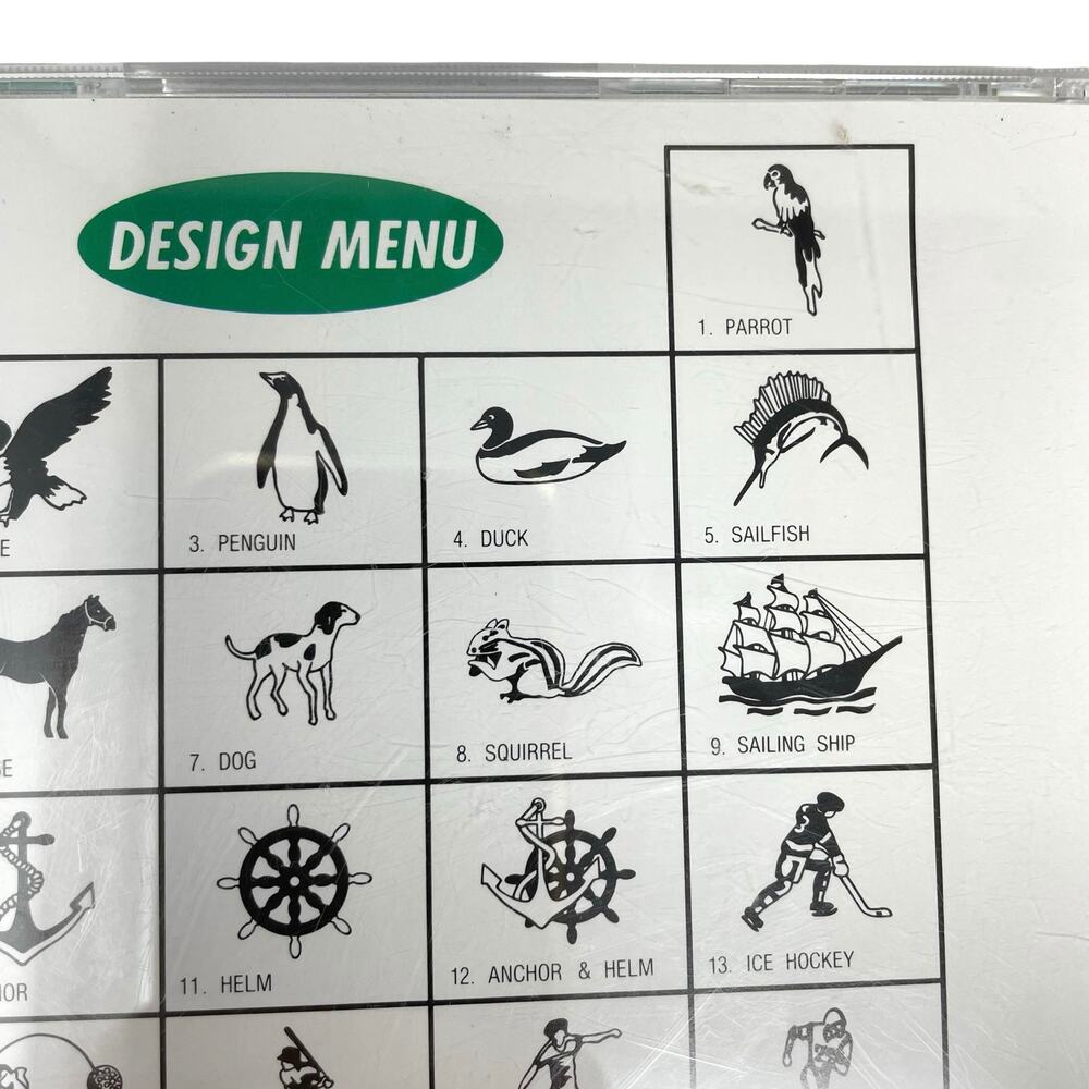 Janome Memory Card #4 Varsity Series Vintage Embroidery Card 17 Images NWOT - Picture 4 of 8